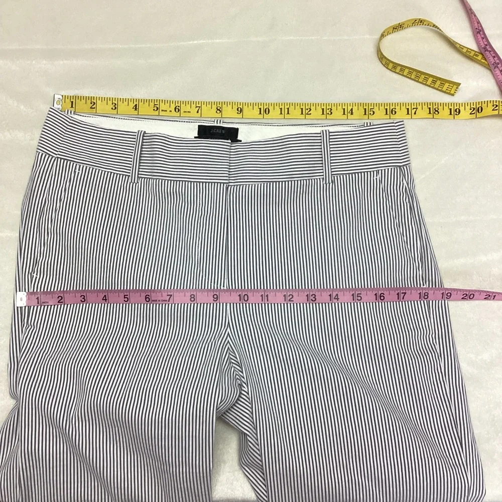 J. Crew Cameron‎ Pinstriped Pants Women’s Size 12 Tall Gray/White Lightweight